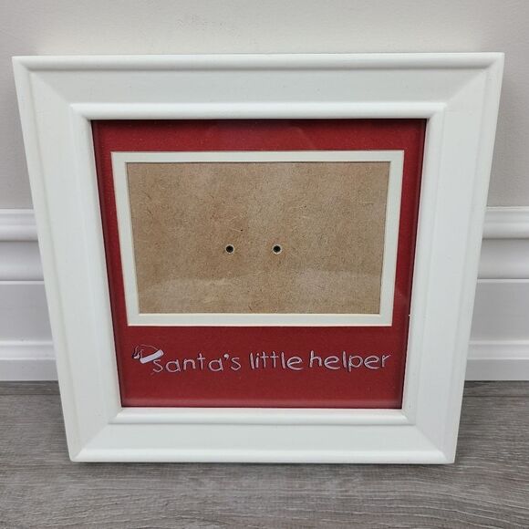 SANTA'S Little Helper Christmas Red and White Photo Picture Frame - Picture 2 of 11